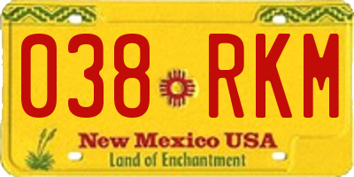 NM license plate 038RKM