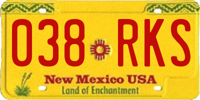 NM license plate 038RKS