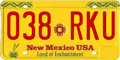 NM license plate 038RKU