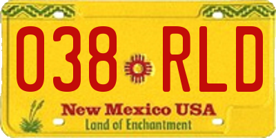 NM license plate 038RLD