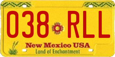 NM license plate 038RLL