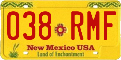 NM license plate 038RMF