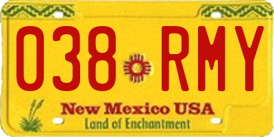 NM license plate 038RMY