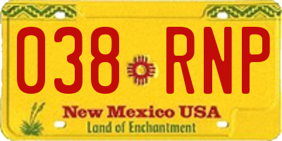 NM license plate 038RNP
