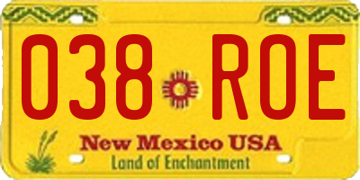 NM license plate 038ROE