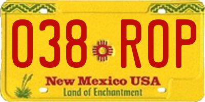 NM license plate 038ROP