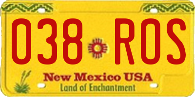NM license plate 038ROS