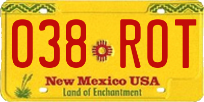 NM license plate 038ROT
