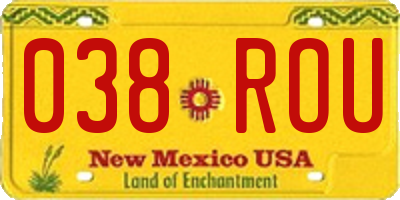 NM license plate 038ROU
