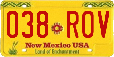 NM license plate 038ROV