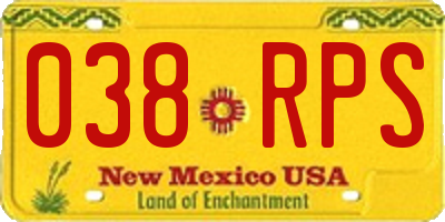 NM license plate 038RPS