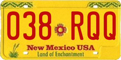 NM license plate 038RQQ