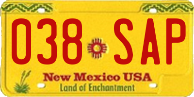 NM license plate 038SAP