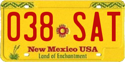 NM license plate 038SAT