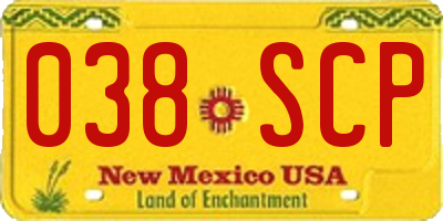 NM license plate 038SCP