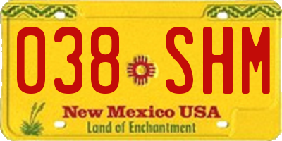 NM license plate 038SHM