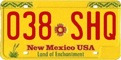 NM license plate 038SHQ