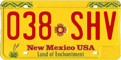 NM license plate 038SHV
