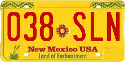 NM license plate 038SLN