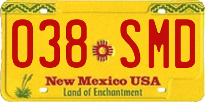 NM license plate 038SMD