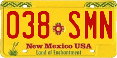 NM license plate 038SMN