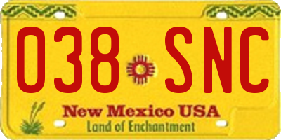 NM license plate 038SNC