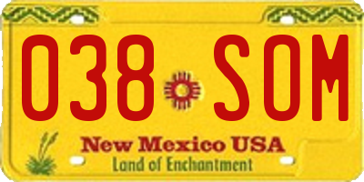 NM license plate 038SOM