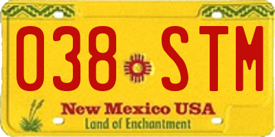 NM license plate 038STM