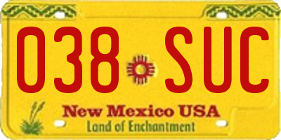 NM license plate 038SUC