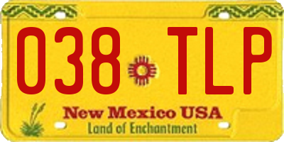 NM license plate 038TLP