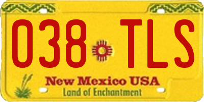 NM license plate 038TLS