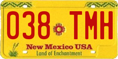 NM license plate 038TMH