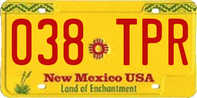 NM license plate 038TPR