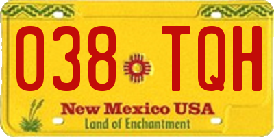 NM license plate 038TQH