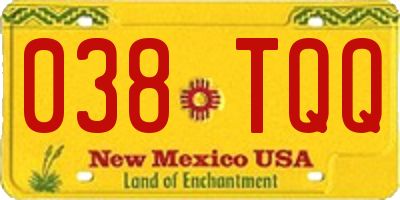 NM license plate 038TQQ