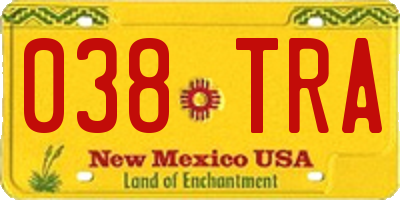 NM license plate 038TRA