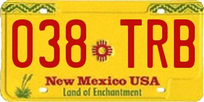 NM license plate 038TRB
