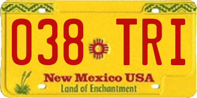 NM license plate 038TRI