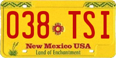 NM license plate 038TSI
