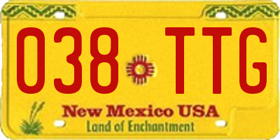 NM license plate 038TTG