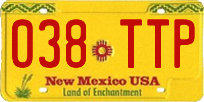 NM license plate 038TTP