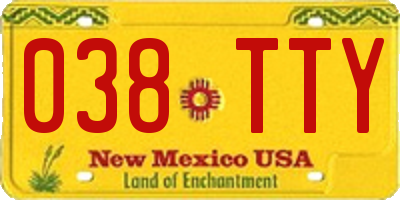 NM license plate 038TTY