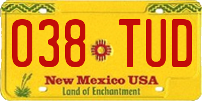 NM license plate 038TUD