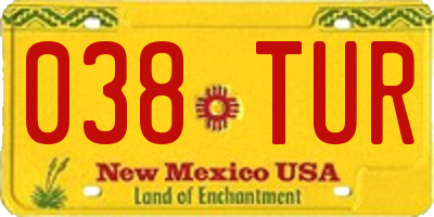 NM license plate 038TUR
