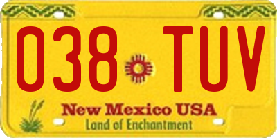 NM license plate 038TUV