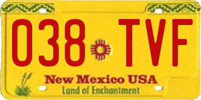 NM license plate 038TVF