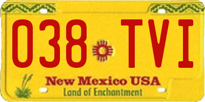 NM license plate 038TVI