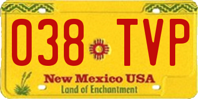 NM license plate 038TVP