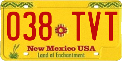 NM license plate 038TVT