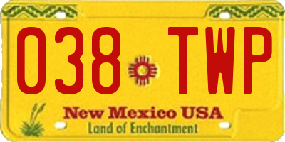 NM license plate 038TWP